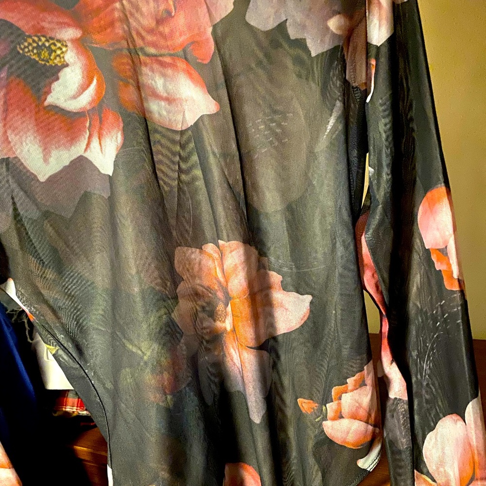 Mock Neck Floral Print Bodysuit
